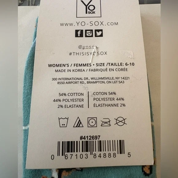 Yo Sox Women’s Lakeside Socks New With Tags - Picture 2 of 2